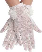Lace Gloves - Women's Short Floral Gloves for Tea Party, Wedding, Opera, Prom, H
