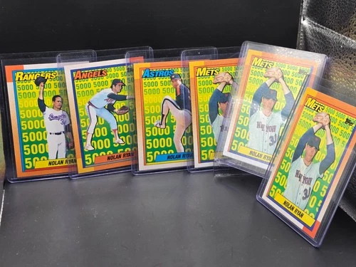 1990 Topps Nolan Ryan 5000K 6 Card Insert Lot | MLB Baseball Legend HOF