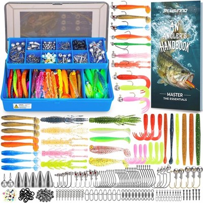Fishing Lures Kit, 211pcs Tackle Box with Tackle Included, Bass Fishing Kit w...