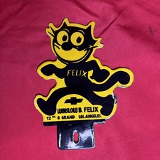 Felix The Cat Chevrolet California Porcelain Enamel Auto Tag Topper 8x6 La Ca Felix The Cat Chevrolet California Porcelain Enamel Auto Tag Topper 8x6 La Ca