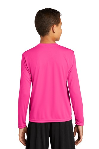 Sport-Tek YST350LS Youth Polyester Long Sleeve Dri Fit PosiCharge Tee Top TShirt - Picture 67 of 110