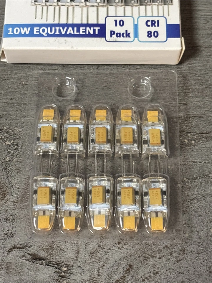 [10 Pack] LED G4 1W T3 10W Replacement JC Bi-Pin Base 12V DC 2700K Warm White - Image 3 of 3