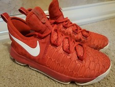 Nike Zoom KD 9 GS Red White Sneakers Youth Boys, Size 7Y 855908-611
