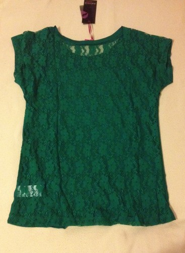 Melrose Rundhals Shirt Spitze in Smaragd Figurbetont aus Viskose Gr.36,38 - NEU - Bild 2 von 2