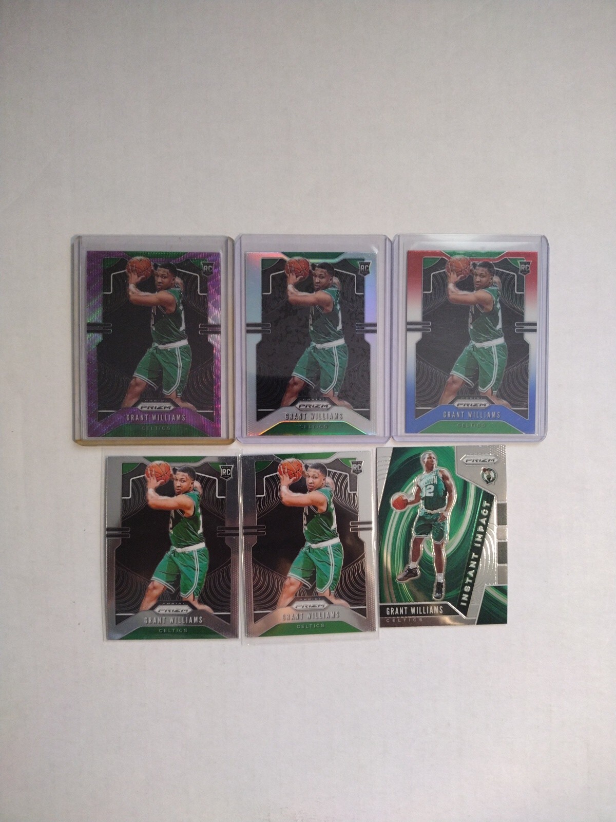 2019-20 Prizm Grant Williams Purple Wave RWB Silver Prizm Rookie RC #267 Celtics