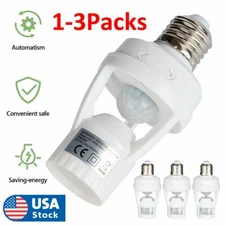 1/3 PACK Infrared PIR Motion Sensor E27 LED Light Lamp Bulb Holder Socket Switch