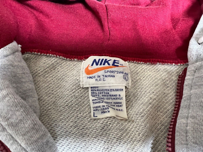 SCARCE/VINTAGE 70s Nike Hoodie/Sweatshirt Zip Up Pullover Orange