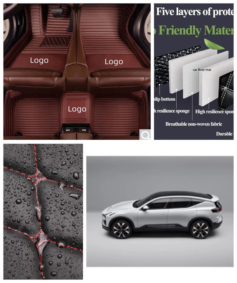 Alfombrillas impermeables de lujo para coche hechas a mano de cuero para LEXUS RC350 2015~2018 Foto 2 de 4