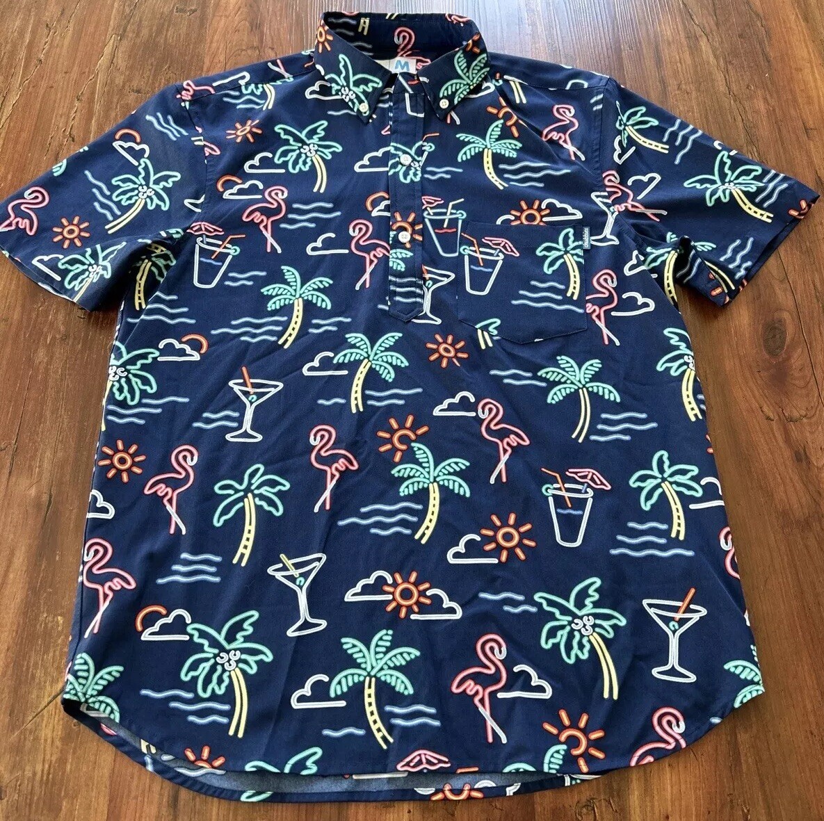 Chubbies Button Up Pullover Shirt Size Medium Tro… - image 1