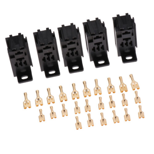 5 Sets Automotive Relay Socket Micro 60AMP 5Pins with 25 Copper Terminals - Picture 9 of 12