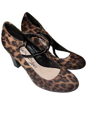 Marks And Spencer Leopard Print Mary Jane Shoes Size Wore
