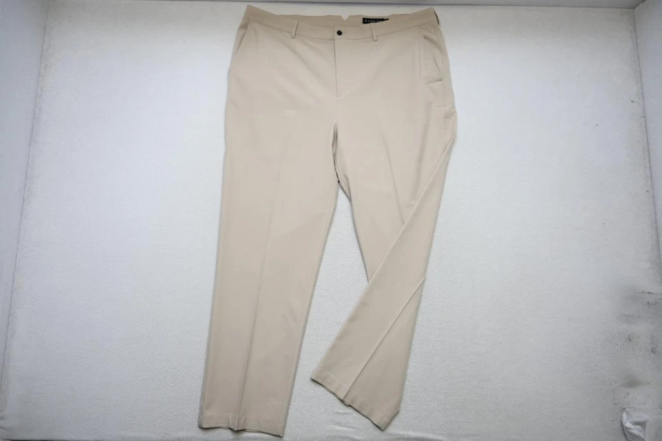 Calça de golfe Dunning bege lisa solta ajuste seco desempenho masculina tamanho 40 x 30 - Imagem 2 de 4