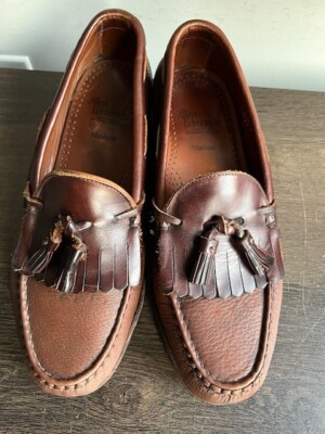 Allen Edmonds Nashua Tassel Loafers Brown Leather Shoe Men display picture 1