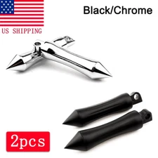 Pair Motorcycle Spike Foot Pegs Pedal Male Mount For Harley-Davidson Touring US