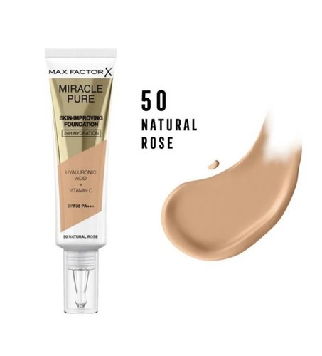 Max Factor Miracle Pure Skin long-lasting foundation 30ml SPF30/50 Natural Rose