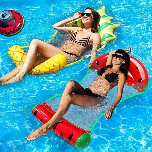 HBN Fruit Inflatable Pool Hammock Float, 2 Pack Water Lounges, Multi-Purpose - Picture 6 of 8