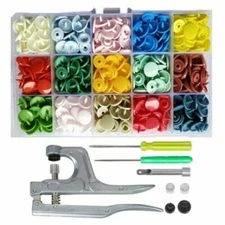 150/360 set Sewing Fasteners Button T5 Plastic Snaps Poppers DIY Plier Tool Kit