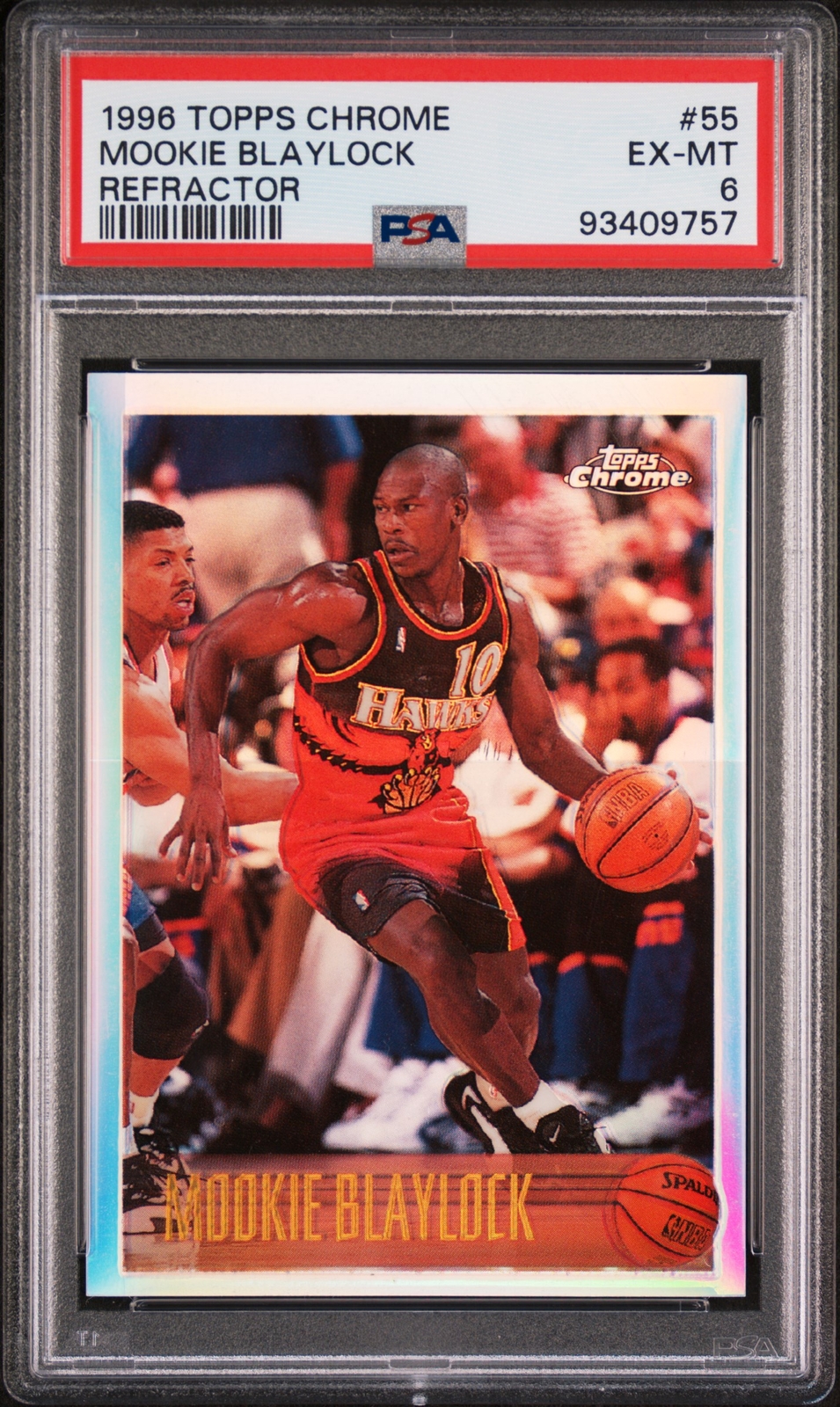 1996 TOPPS CHROME REFRACTOR #55 MOOKIE BLAYLOCK PSA 6