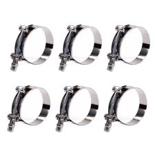 6 pcs 1.5" T-Bolt Hose Clamps Stainless Steel Turbo Intake Silicone Hose Clamp