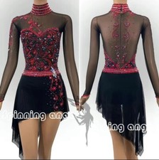Ice Skating Adult Figure skating Dress Gymnastics Costume black