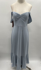 New BHLDN Women's Off-The-Shoulder Sweetheart Light Blue Dress Size 6 MSRP: $228