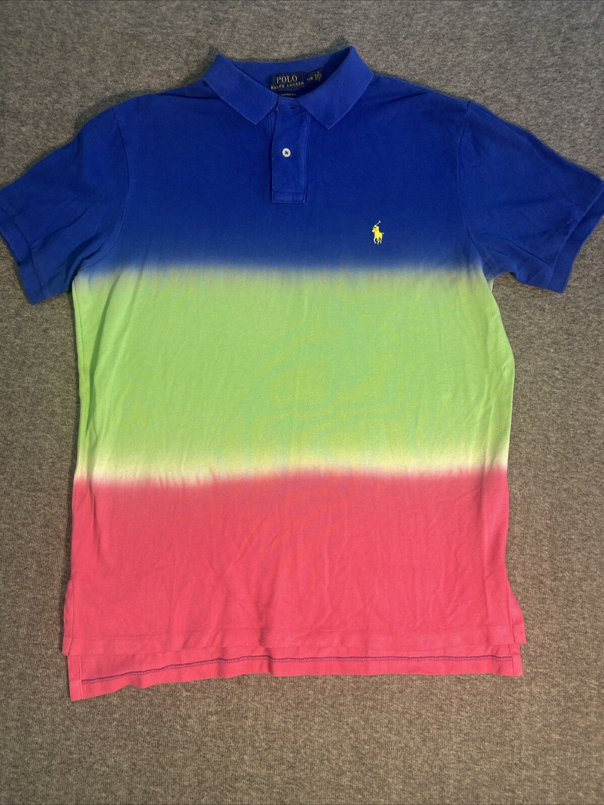 Polo Ralph Lauren Camicia Uomo L Dip Dye Personalizzata Vestibilità Little Pony Preppy