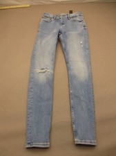 ZARA Size 4 Womens Blue Cotton Blend Zip Fly Pocket Stretch Skinny Jeans 792