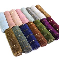 Fashion Shining Gold Scarf Hijab Scarves Shawl Glitter Muslim Head Wraps Muffler