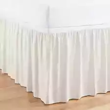 Simply Essential Twin / Twin XL Ruffled Bed Skirt in Coconut Milk color 36" Drop