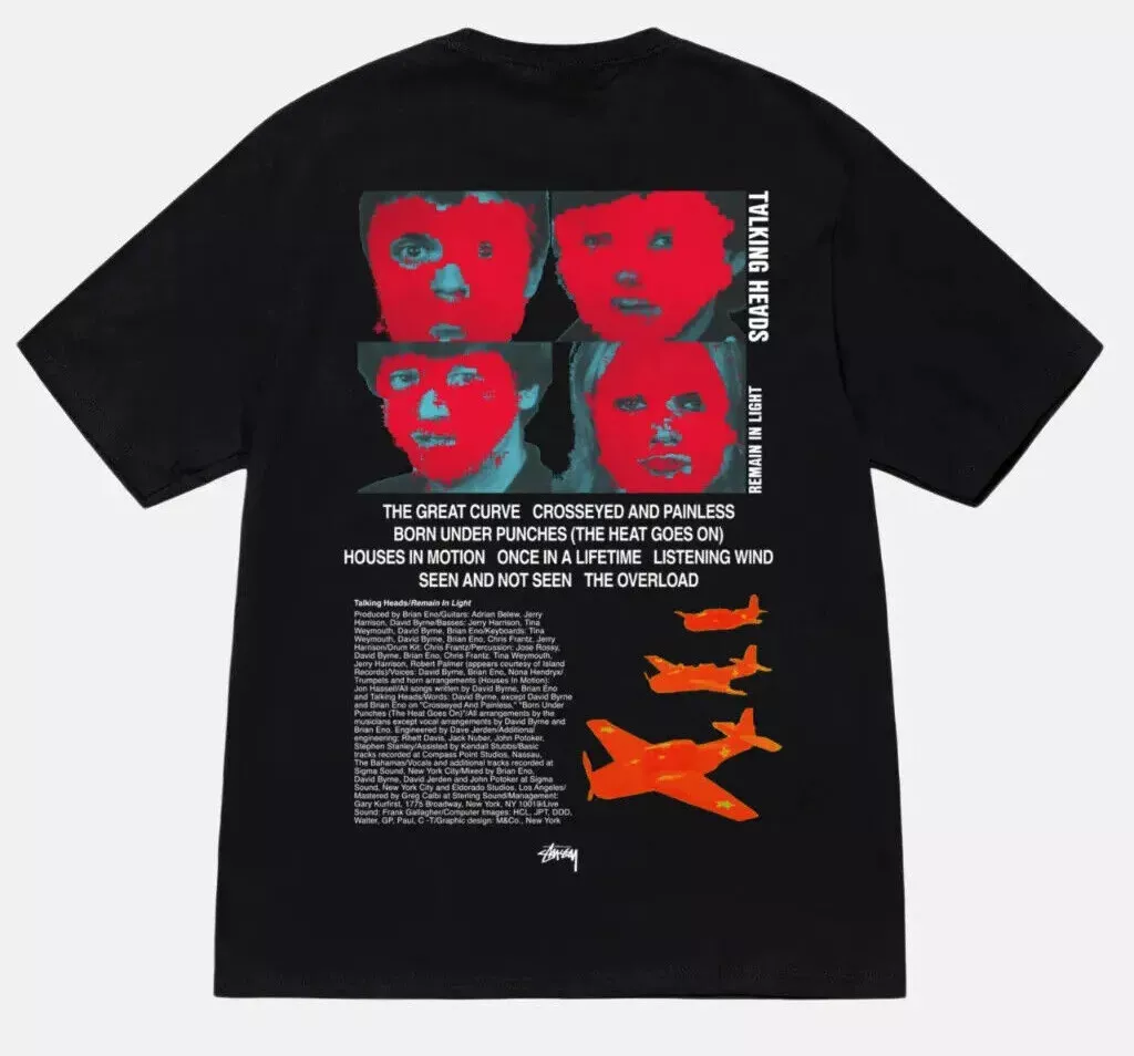 Stussy x Talking Heads Remain in Light Tee T-Shirt Black - NWT NEW