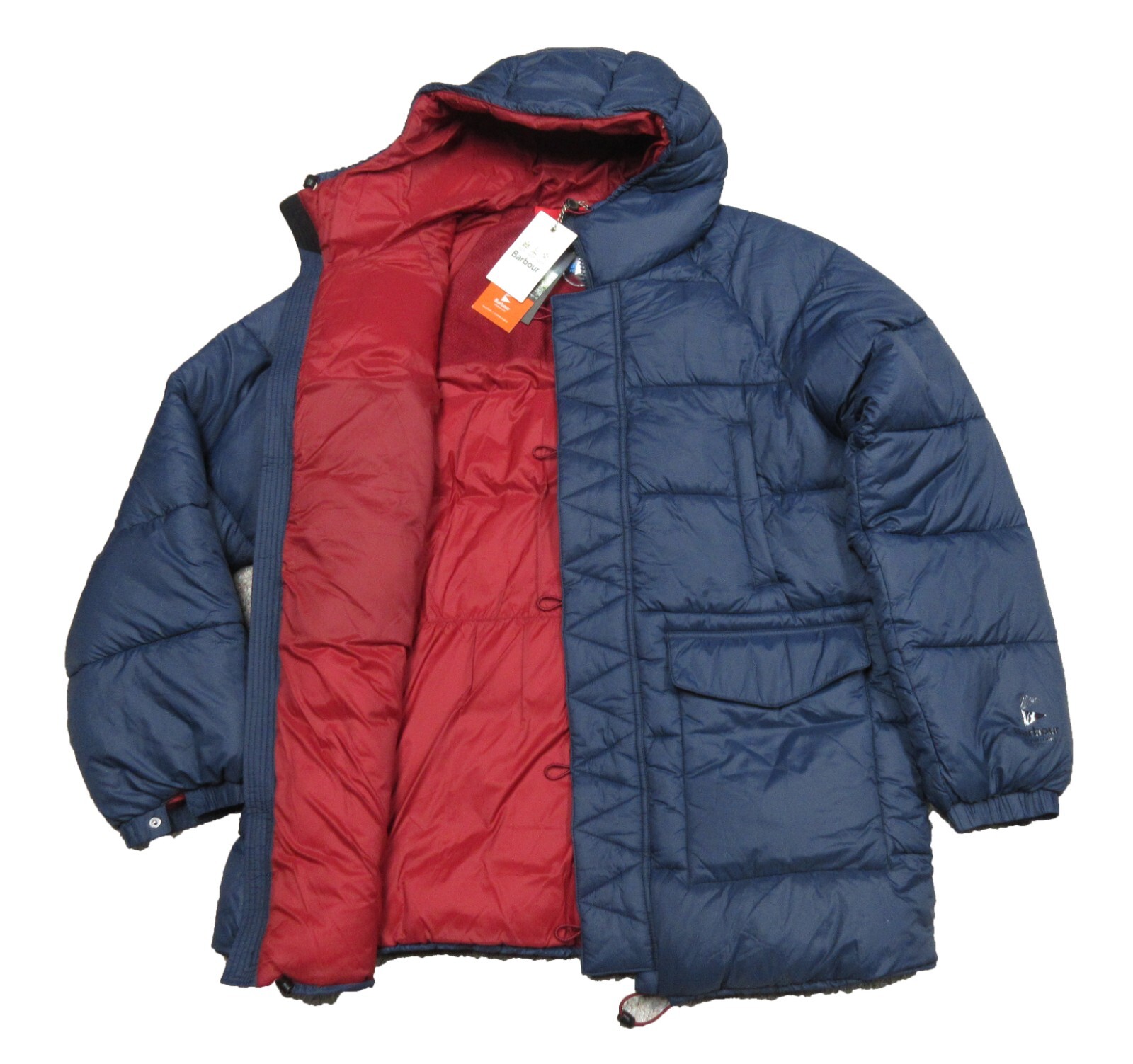 Barbour Men's Navy Belgo Quilted Hooded Puffer Jacket