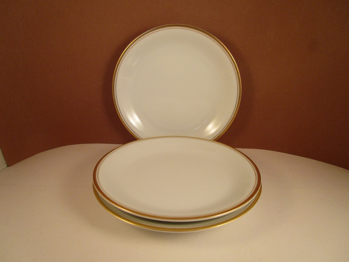 Vintage Noritake China Japan 5182 Gold Rim Set of 3 Bread Plates C