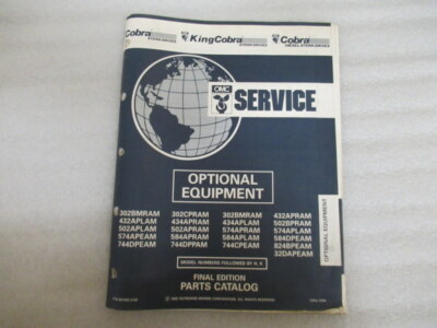 #ad #ad PM131 1992 OMC King Cobra Optional Equipment Final Edition Parts Catalog 987493 $9.11