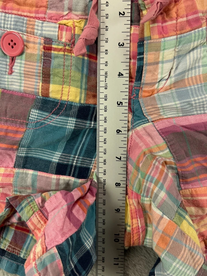 GAP шорты женщин 2 богемное лоскутное одеяло розовый клетку Chino середины подъема плоский передний хлопок - Изображение 3 из 4
