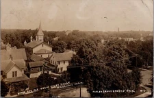 1909 Marshall, Michigan Bird's Eye View RPPC Vtg Real Photo Postcard #3291