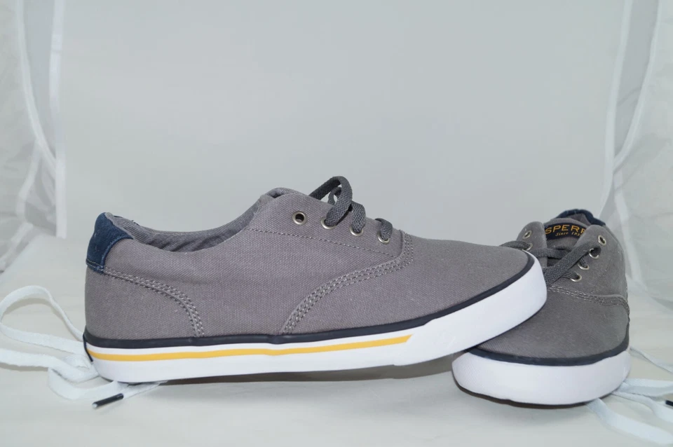 Sperry Striper II Since 1935 EU 37 US 5M JUGENDSCHUHE Grau Canvas - Bild 2 von 4