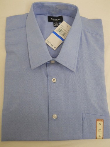 Camisa de vestir para hombre Haggar manga larga llamativa azul nueva talla X-grande - Imagen 1 de 4