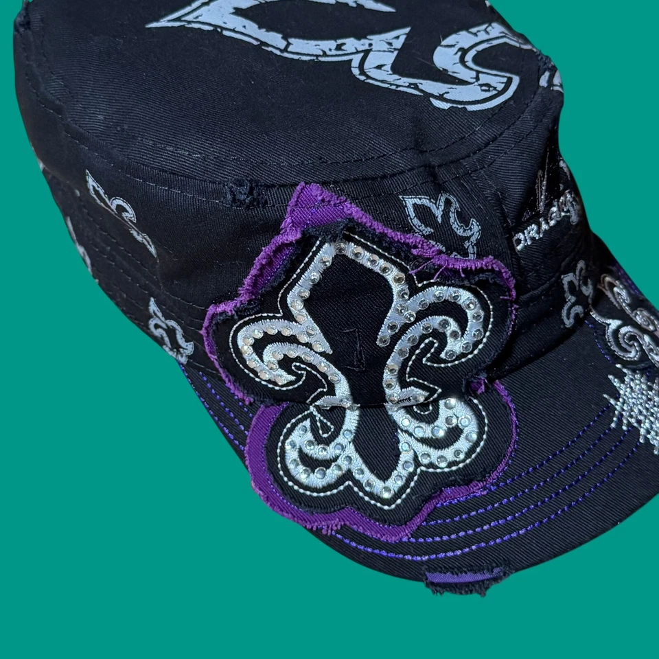 Bandimere Speedway Drag Racing Hat Womens Adjustable Blue Rhinestone Y2K Cap - Image 3 of 4