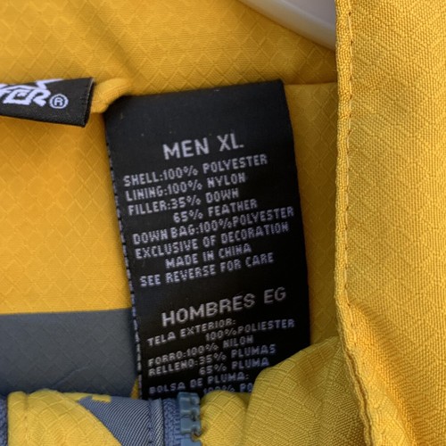 Starter Jacket Parka Jacket Full Zip Yellow Gray Mens Size XL Logo Color Block - Picture 8 of 16