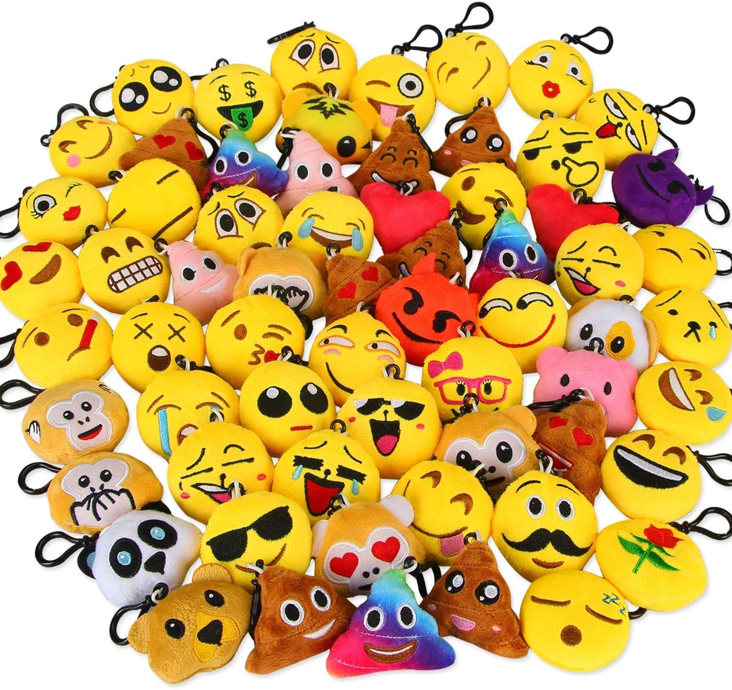 Emoticon Keychain Mini Cute Plush Pillows, Party Favors for Kids Valentine'S Day
