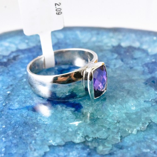 Amethyst Vintage & Antique Look Handmade Silver Ring Vintage Traditional Skill - Picture 2 of 7