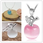 Women Jewelry 925 Sterling Silver Zirconia CZ Women Lovers Apple Pendants Gift