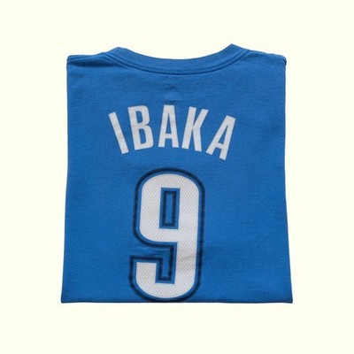 NBA ADIDAS VTG Y2K OKC THUNDER OKLAHOMA BASKETBALL SERGE IBAKA T SHIRT 2011 SZ L