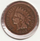 US Rare Old West 1903 Indian Head Penny Coin American Collection Shield Cent USA