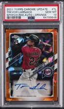 2021 TOPPS CHROME UPDATE SAPPHIRE ED RC AUTOS TREVOR LARNACH 15/25 PSA 10 AUTO