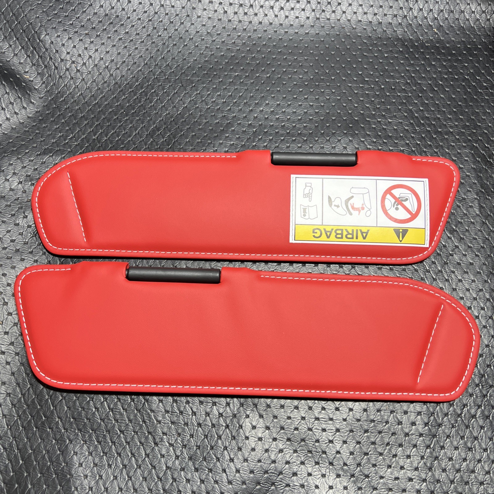 Genuine Ferrari 296 GTS Cabrio Oem Sun Visor Pair 2025 84769000 Red Leather