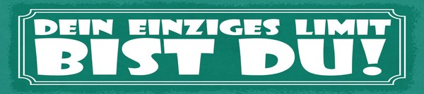 Blechschild 10X46 Cm Dein Einziges Limit Bist Du Deko Geschenk Schild-image