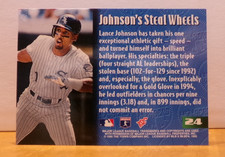 TOPPS BASEBALL CARD: JOHNSON'S STEAL WHEELS CHICAGO WHITE SOX LANCE JOHNSON