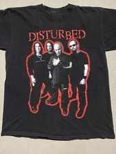 Vtg Members Of DISTURBED Band Cotton Black All Size Unisex T Shirt AG240