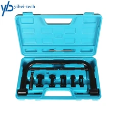 10Pcs Valve Spring Compressor Removal Tool with Solid C Clamp Collet Adapters